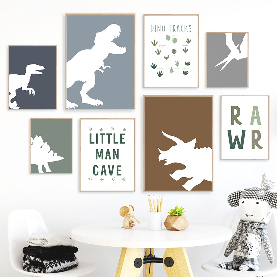 Baby Nursery Boy - (2D canvas painting)Jurassic Dinosaur Tyrannosaurus Rex