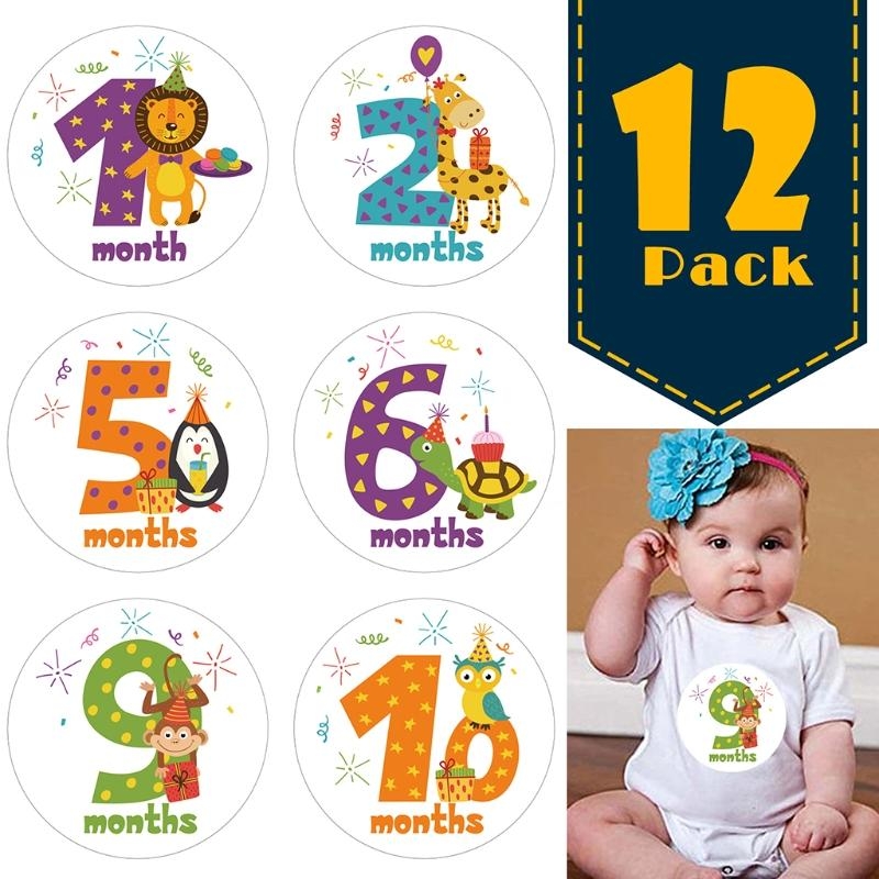 Milestone Card Set - J2HD 12 Pcs/Set Cartoon Animal Baby