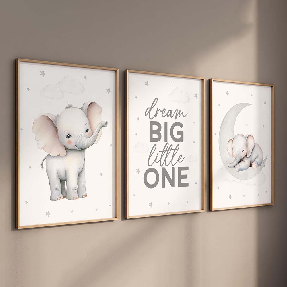 Elephant Nursery Print Set Neu - огляд і ціна Baby Nursery Elephant Theme
