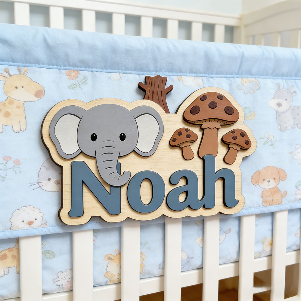 Customizable Cartoon Elephant  - огляд і ціна Baby Nursery Elephant Theme