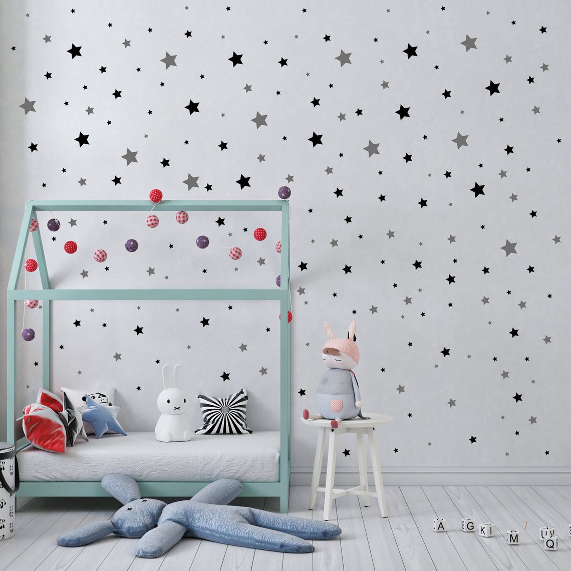 Cartoon 65Pcs Star Wall Sticke - огляд і ціна Baby Nursery Decals