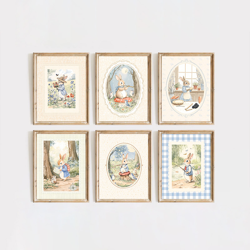 Vintage Boho Blue Plaid Rabbit - огляд і ціна Baby Nursery Vintage