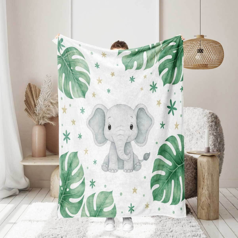 Cute Elephant and Monstera Lea - огляд і ціна Baby Nursery Elephant Theme