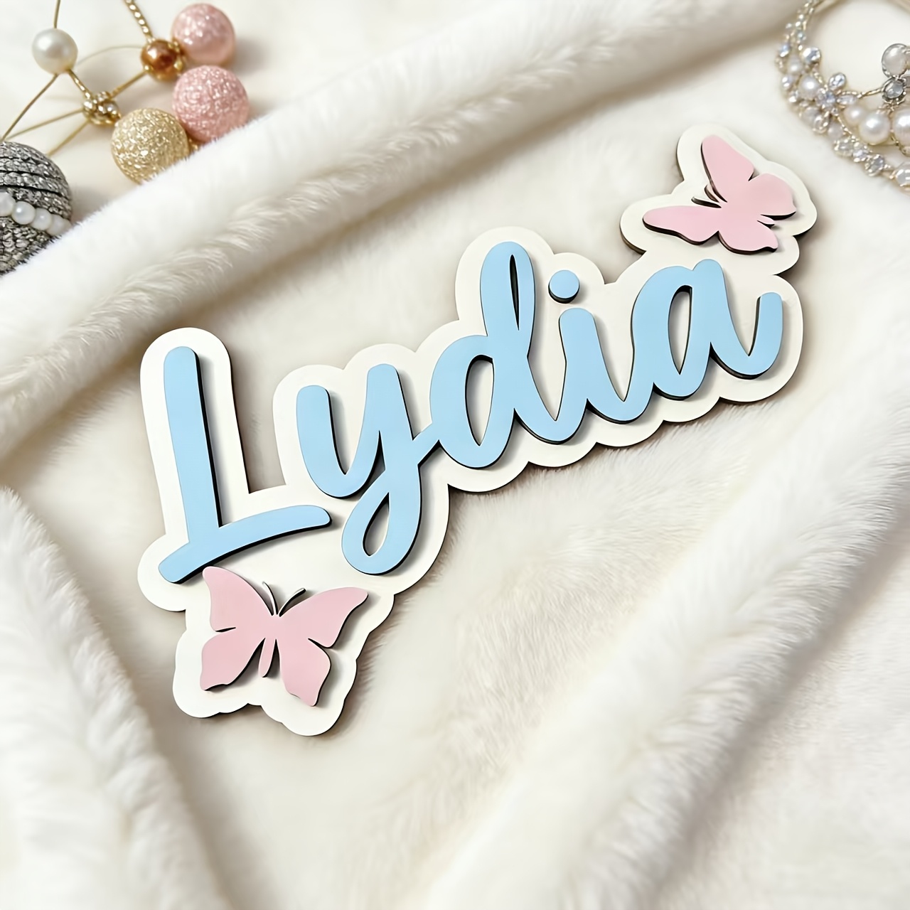 Personalized Blue & Pink Butte - огляд і ціна Baby Nursery Name Sign