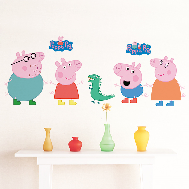 Cartoon Peppa Pig Wall Sticker - огляд і ціна Baby Nursery Decals