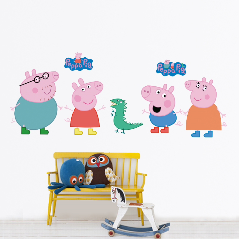 Cartoon Peppa Pig Wall Sticker - огляд і ціна Baby Nursery Decals
