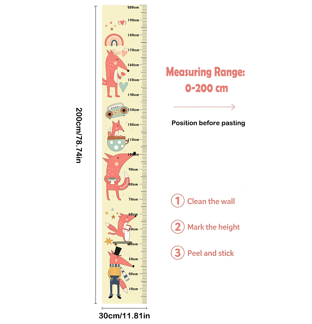Lovely Animal Fox Kids Height  - огляд і ціна Baby Nursery Decals