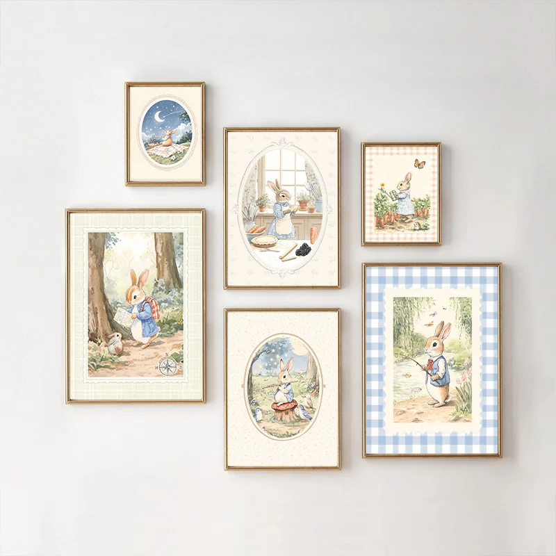Vintage Boho Blue Plaid Rabbit - огляд і ціна Baby Nursery Vintage