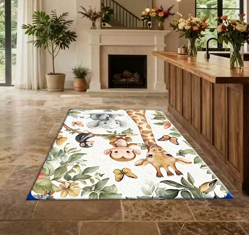Watercolor Jungle Baby Animal  - огляд і ціна Baby Nursery Jungle Rug