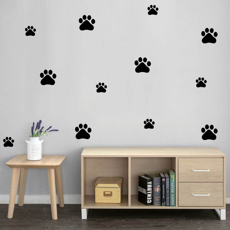 Cartoon Dog Cat Walking Paw Pr - огляд і ціна Baby Nursery Decals