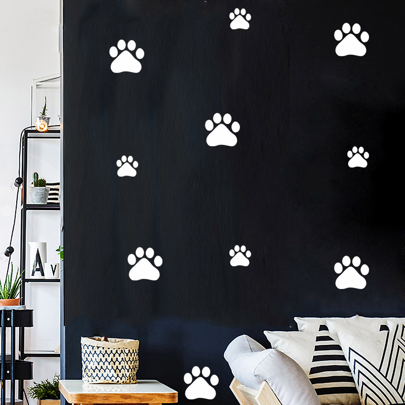 Cartoon Dog Cat Walking Paw Pr - огляд і ціна Baby Nursery Decals
