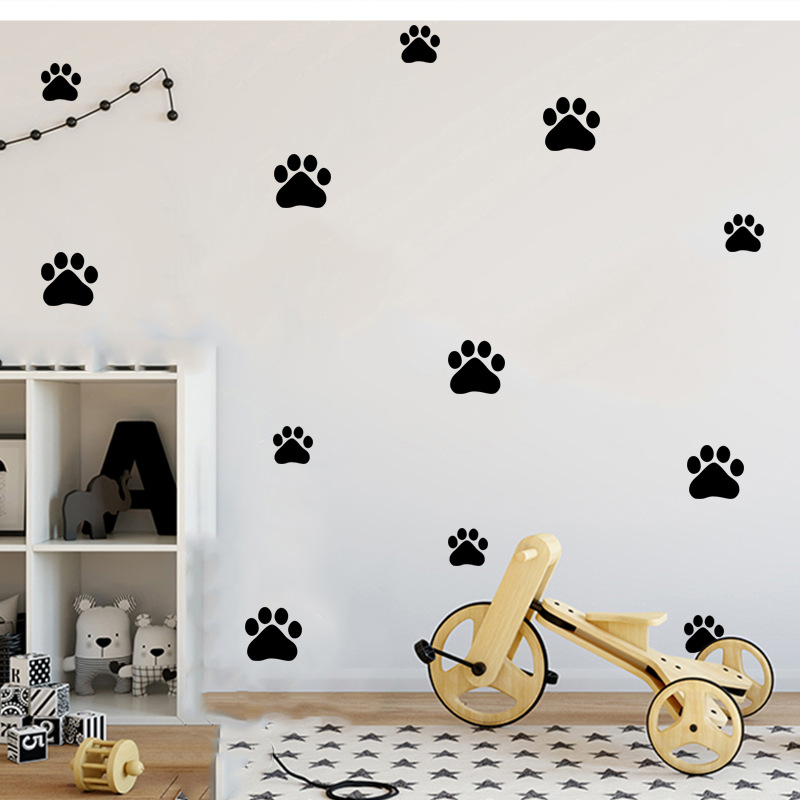 Cartoon Dog Cat Walking Paw Pr - огляд і ціна Baby Nursery Decals