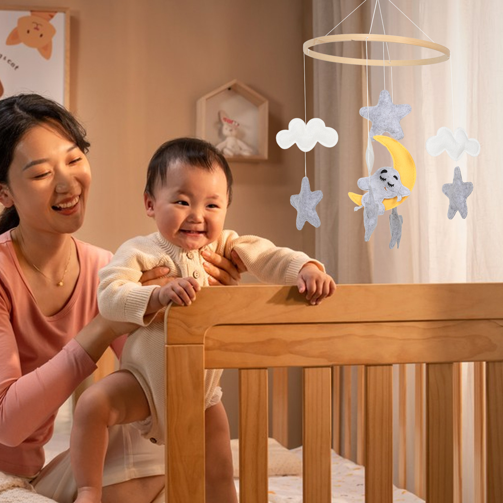 Felt Animal Crib Mobile Cute E - огляд і ціна Baby Nursery Boy