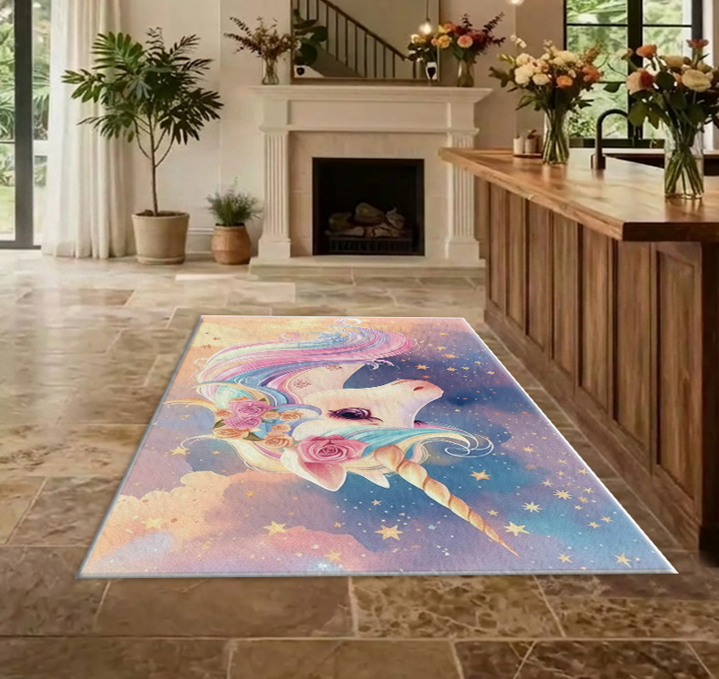Cute Rainbow Unicorn Area Rug  - огляд і ціна Soft Rug Nursery