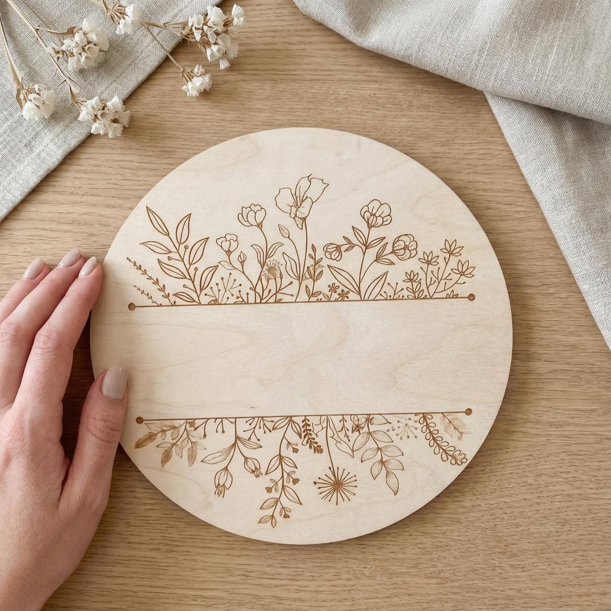 Personalized Floral Round Wood - огляд і ціна Baby Nursery Wall Decor