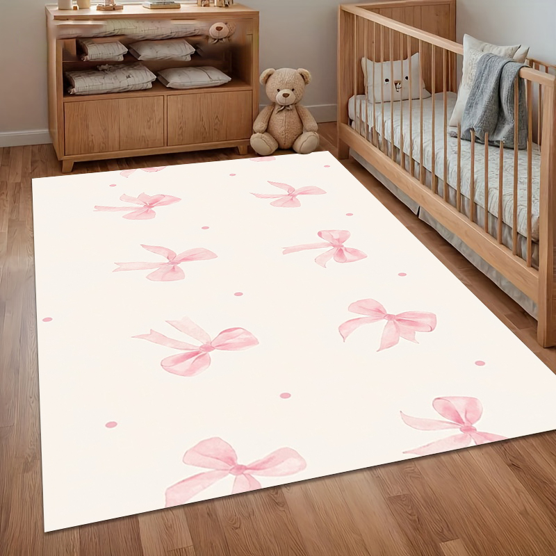 Watercolor Pink Bow Area Rug N - огляд і ціна Soft Rug Nursery