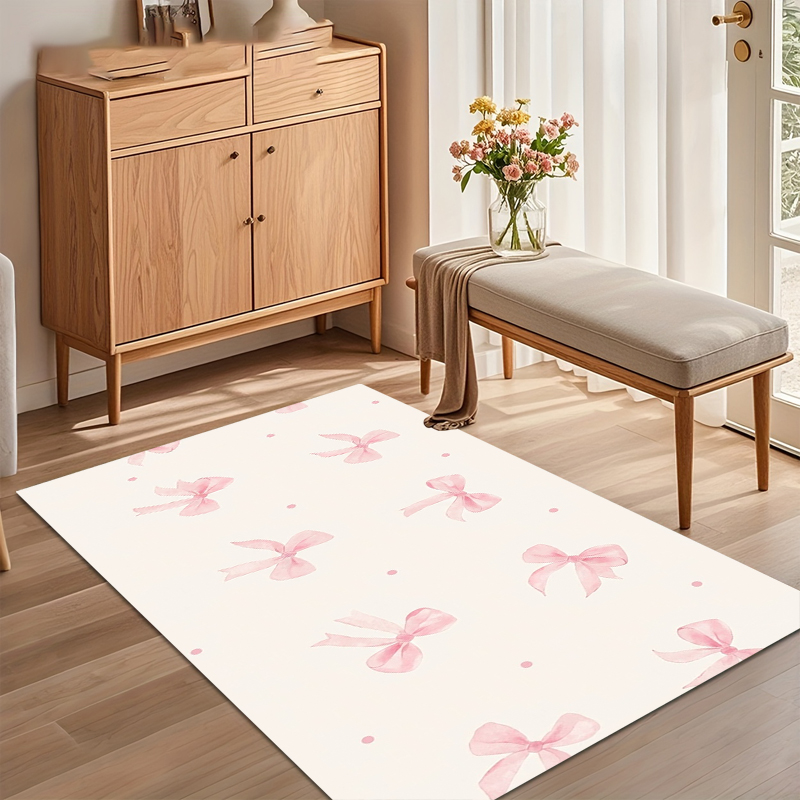 Watercolor Pink Bow Area Rug N - огляд і ціна Soft Rug Nursery