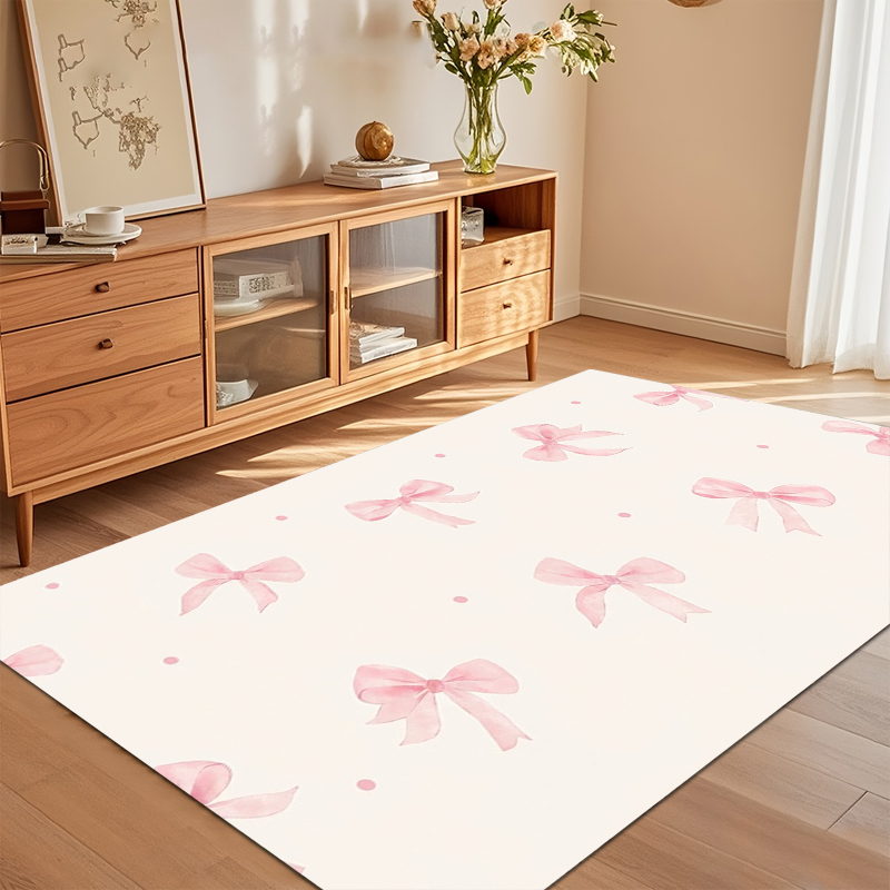 Watercolor Pink Bow Area Rug N - огляд і ціна Soft Rug Nursery