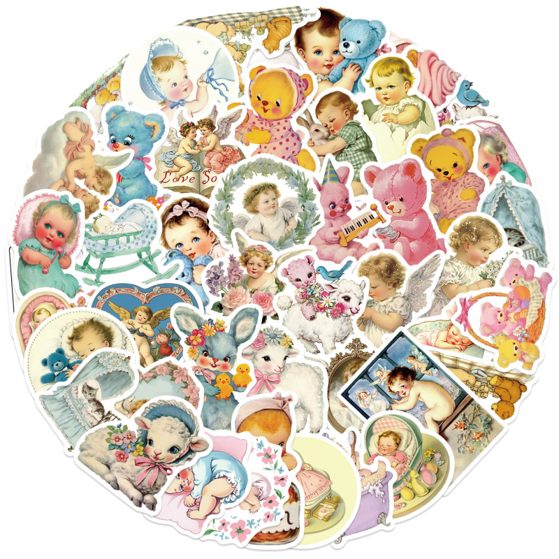 50pcs Vintage Baby Stickers Cu - огляд і ціна Baby Nursery Vintage