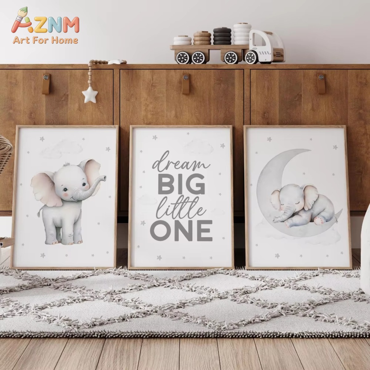 AZNM Elephant Nursery Print Se - огляд і ціна Baby Nursery Elephant Theme