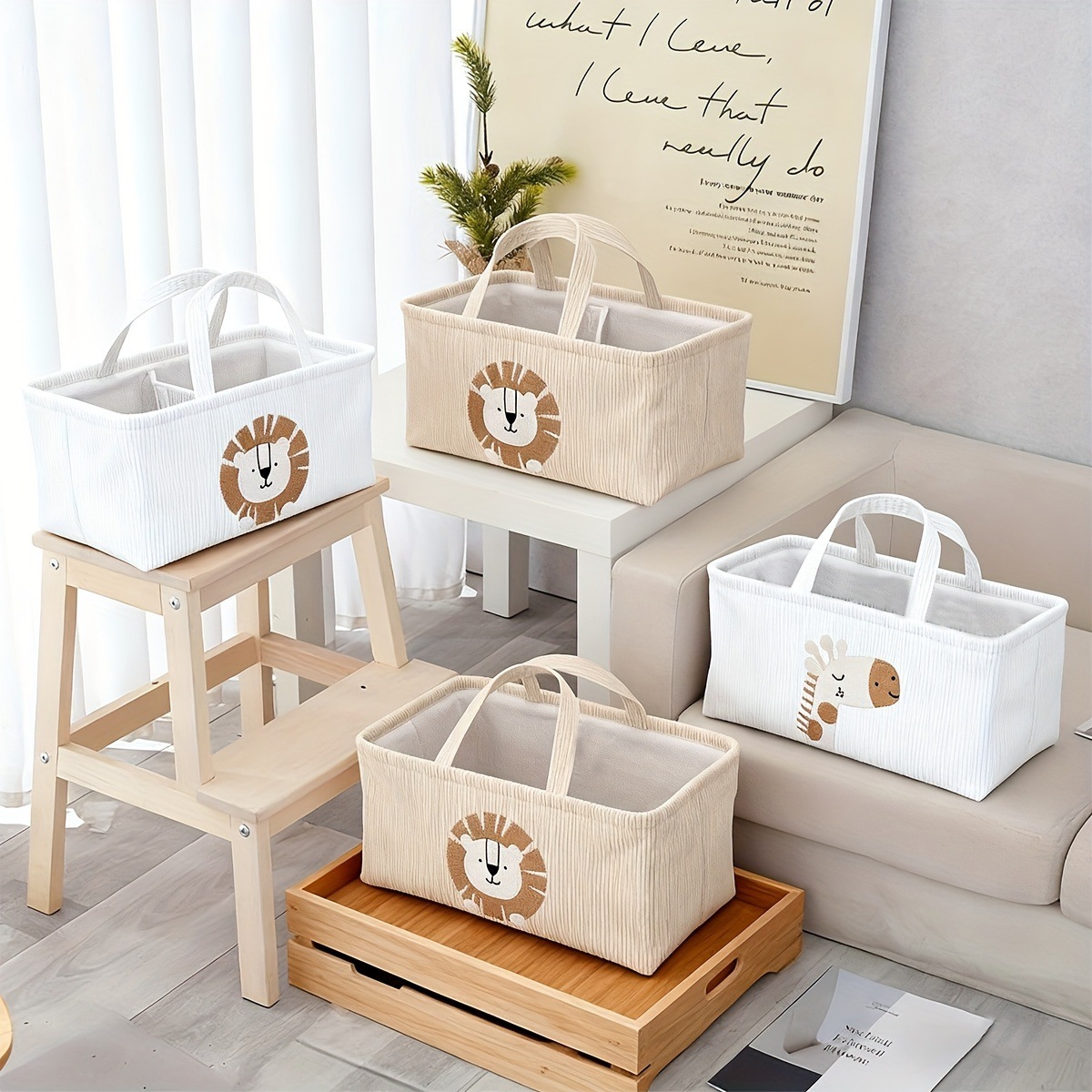 Cute Lion Diaper Caddy Foldabl - огляд і ціна Baby Nursery Organization Ideas