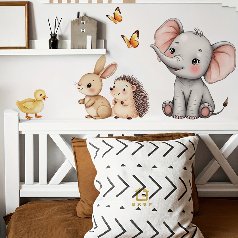 Cartoon Animal Wall Sticker -  - огляд і ціна Baby Nursery Decals