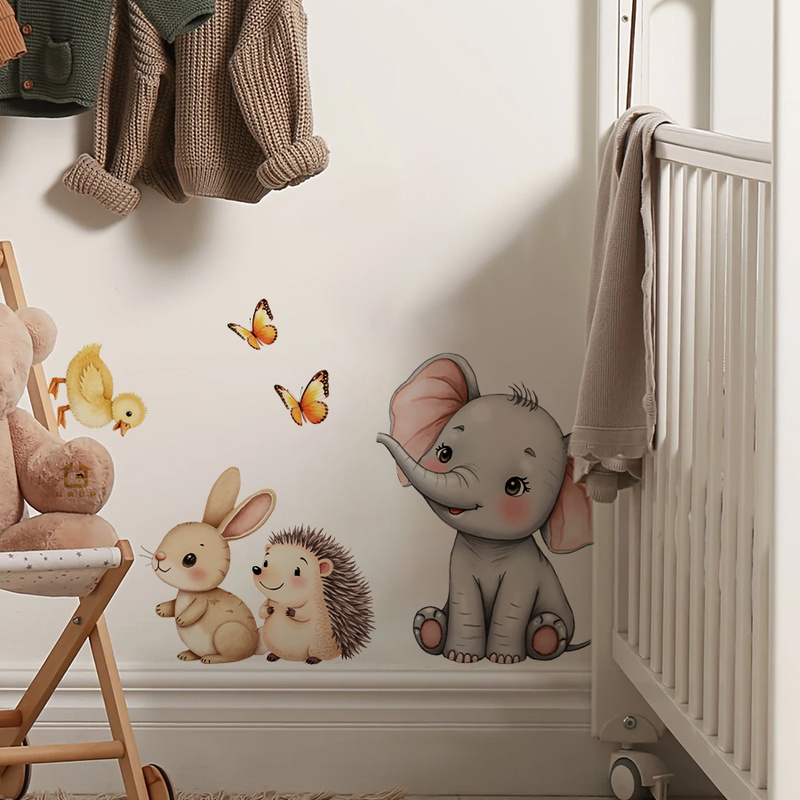 Cartoon Animal Wall Sticker -  - огляд і ціна Baby Nursery Decals