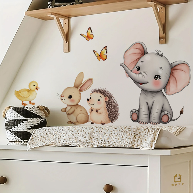 Cartoon Animal Wall Sticker -  - огляд і ціна Baby Nursery Decals