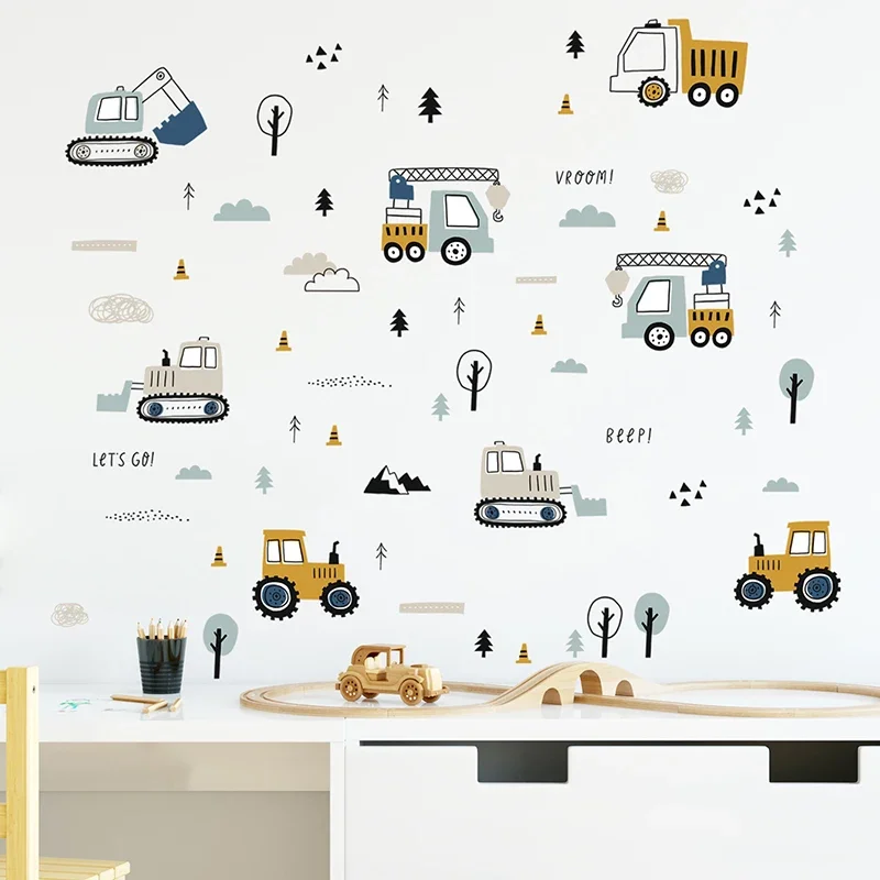 Hand Drawn Cute Cars Cargo Tru - огляд і ціна Baby Nursery Decals
