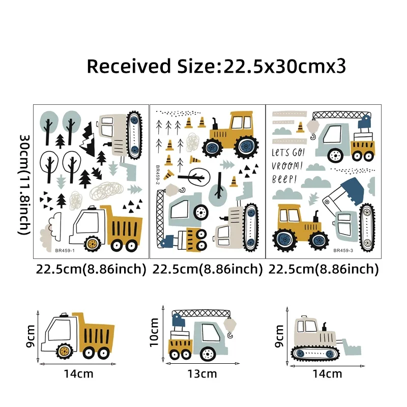 Hand Drawn Cute Cars Cargo Tru - огляд і ціна Baby Nursery Decals