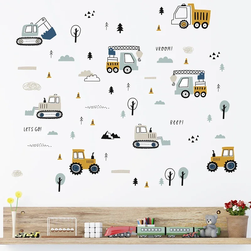 Hand Drawn Cute Cars Cargo Tru - огляд і ціна Baby Nursery Decals