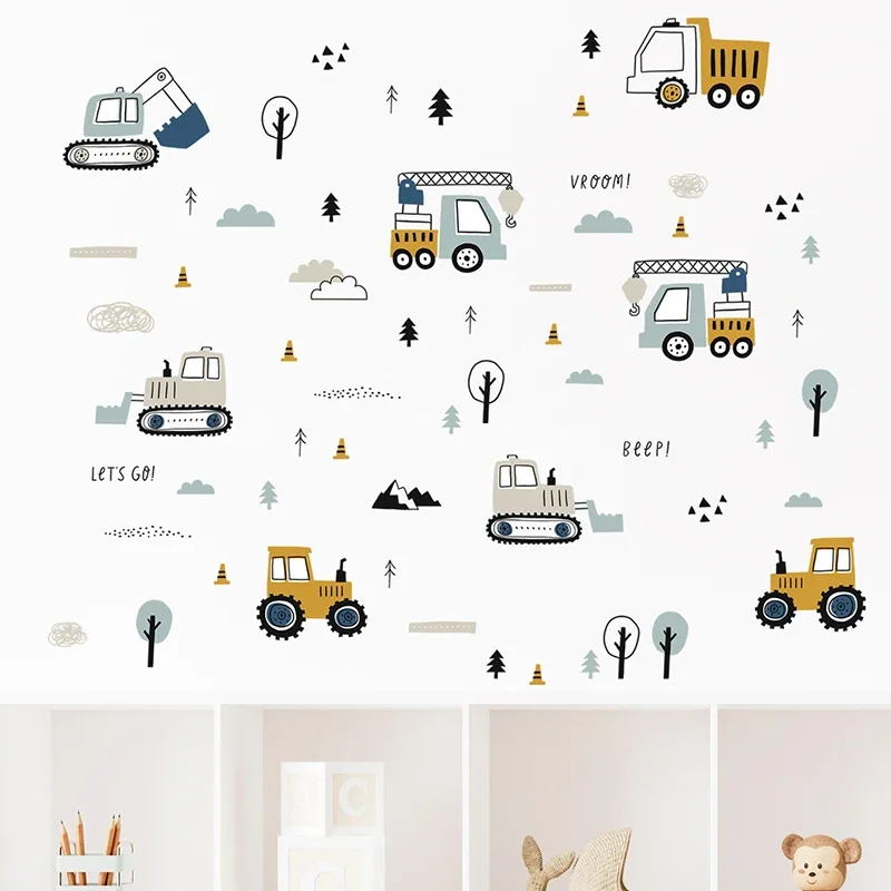 Hand Drawn Cute Cars Cargo Tru - огляд і ціна Baby Nursery Decals