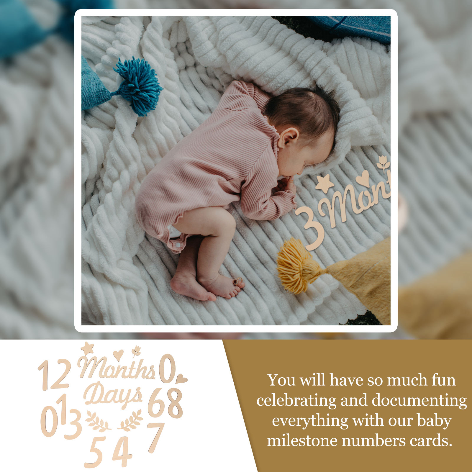 1Set Baby Month Wooden Milesto - огляд і ціна Milestone Card Set