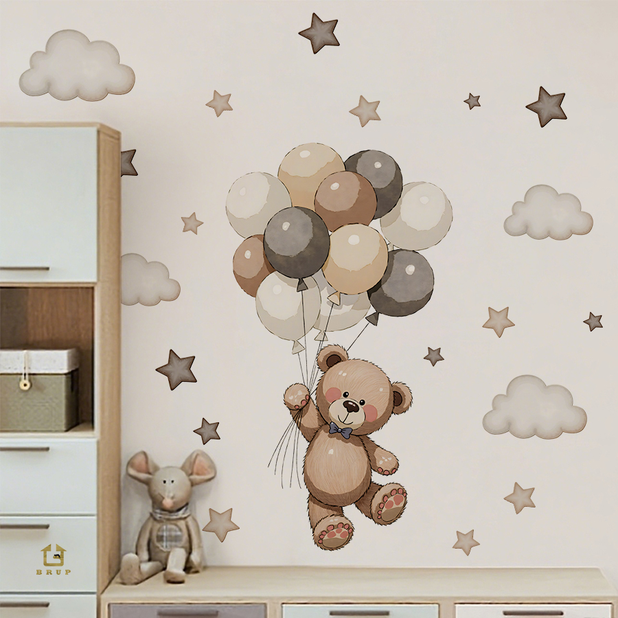 Adorable Teddy Bear Wall Decal - огляд і ціна Baby Nursery Decals