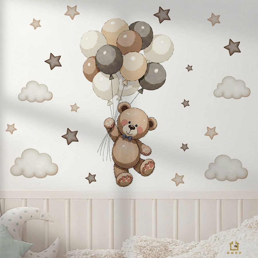 Adorable Teddy Bear Wall Decal - огляд і ціна Baby Nursery Decals