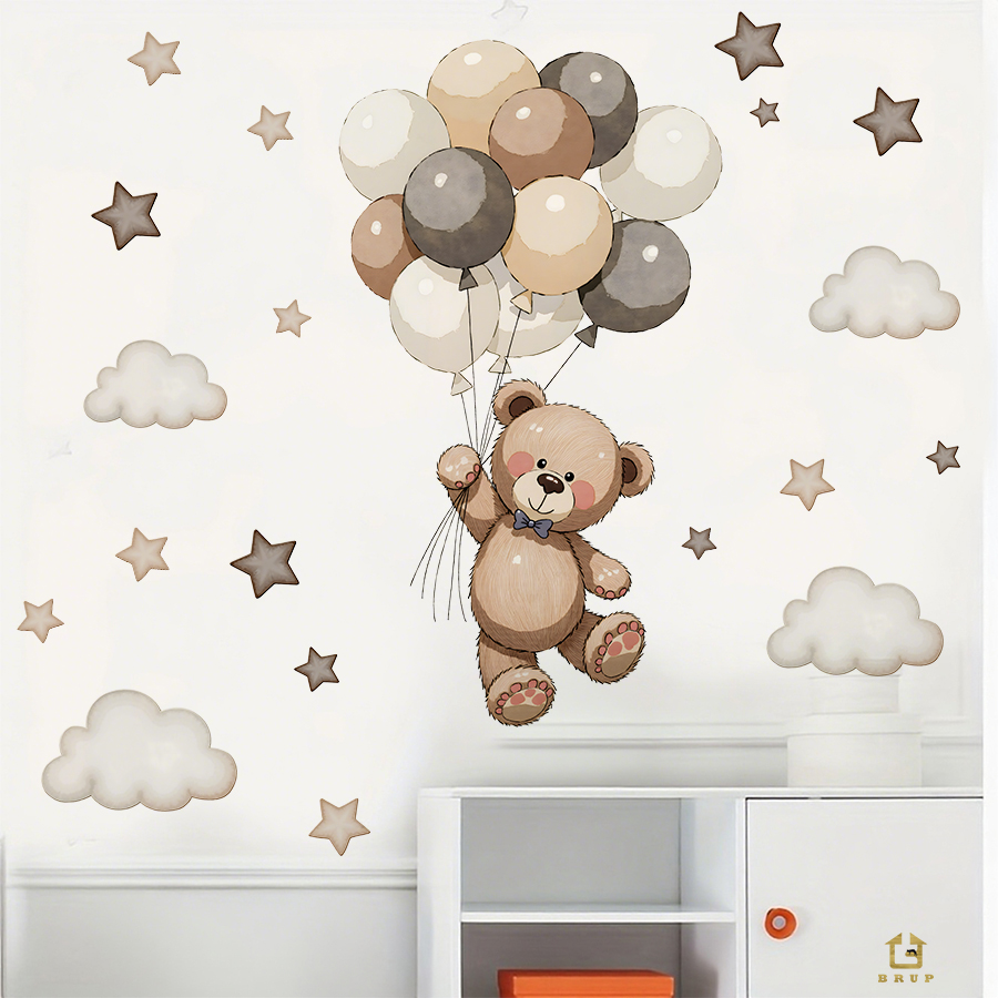 Adorable Teddy Bear Wall Decal - огляд і ціна Baby Nursery Decals