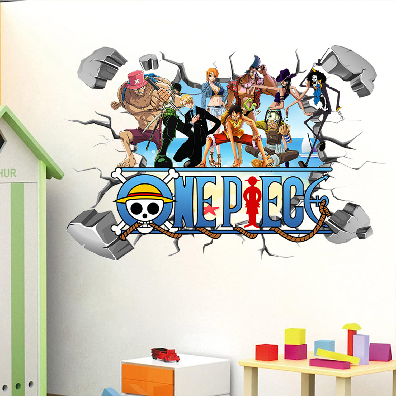 Cartoon One Piece Luffy 3D Wal - огляд і ціна Baby Nursery Decals