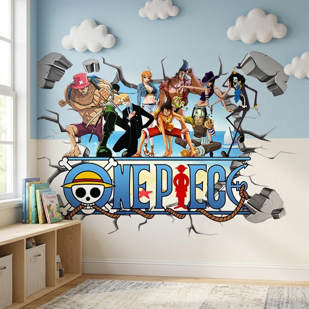 Cartoon One Piece Luffy 3D Wal - огляд і ціна Baby Nursery Decals