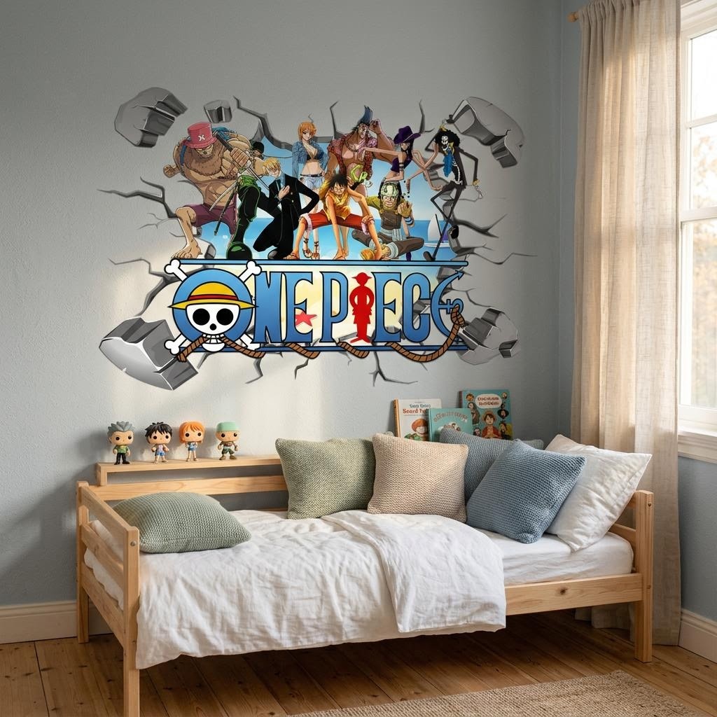 Cartoon One Piece Luffy 3D Wal - огляд і ціна Baby Nursery Decals