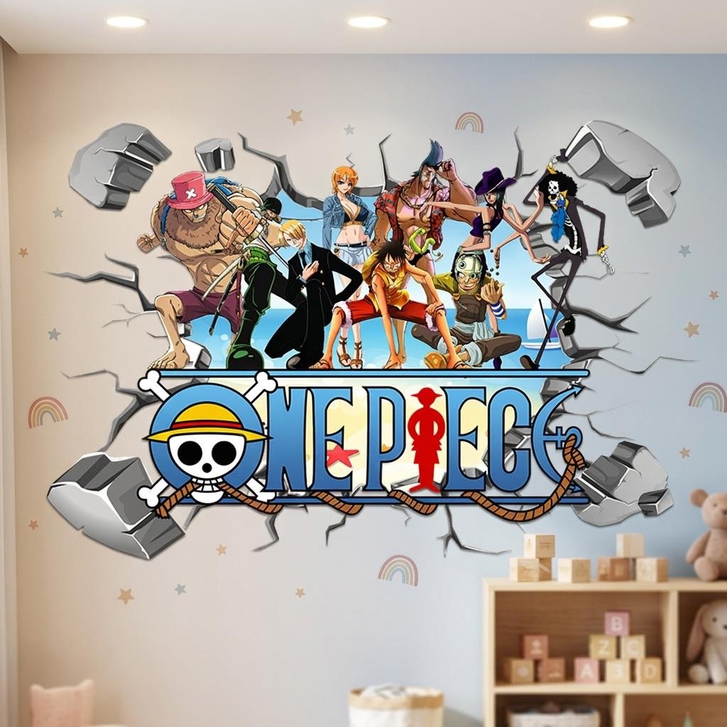 Cartoon One Piece Luffy 3D Wal - огляд і ціна Baby Nursery Decals