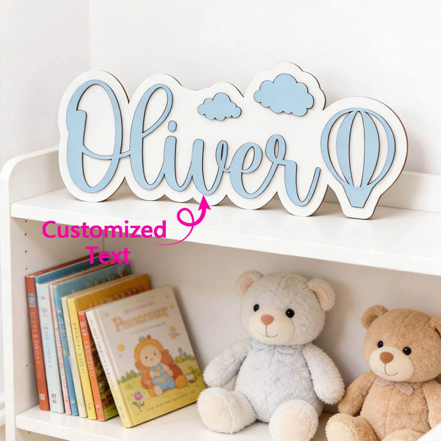 Personalized Hot Air Balloon & - огляд і ціна Baby Nursery Name Sign