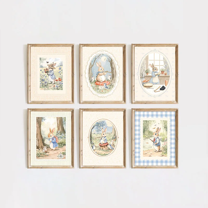Vintage Boho Blue Plaid Rabbit - огляд і ціна Baby Nursery Vintage