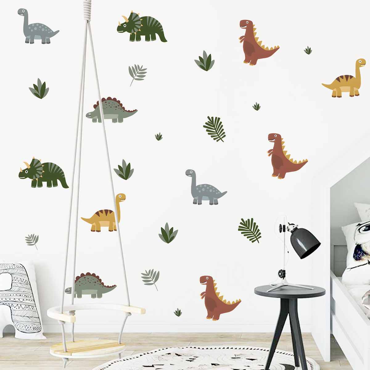 Cartoon Cute Dinosaur Leaf Ani - огляд і ціна Baby Nursery Decals
