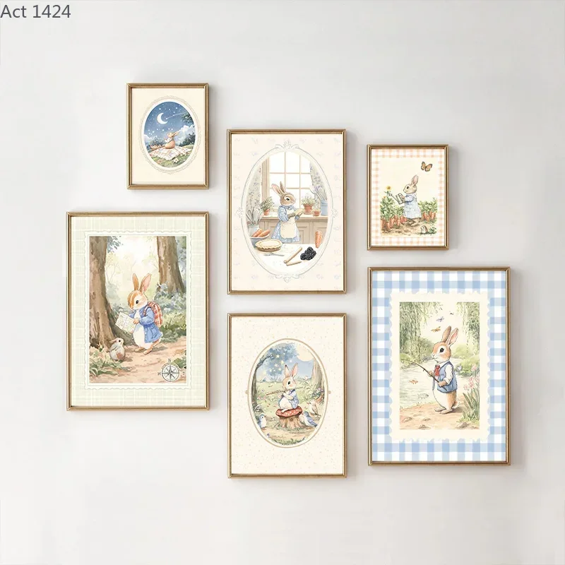 Vintage Boho Blue Plaid Rabbit - огляд і ціна Baby Nursery Vintage