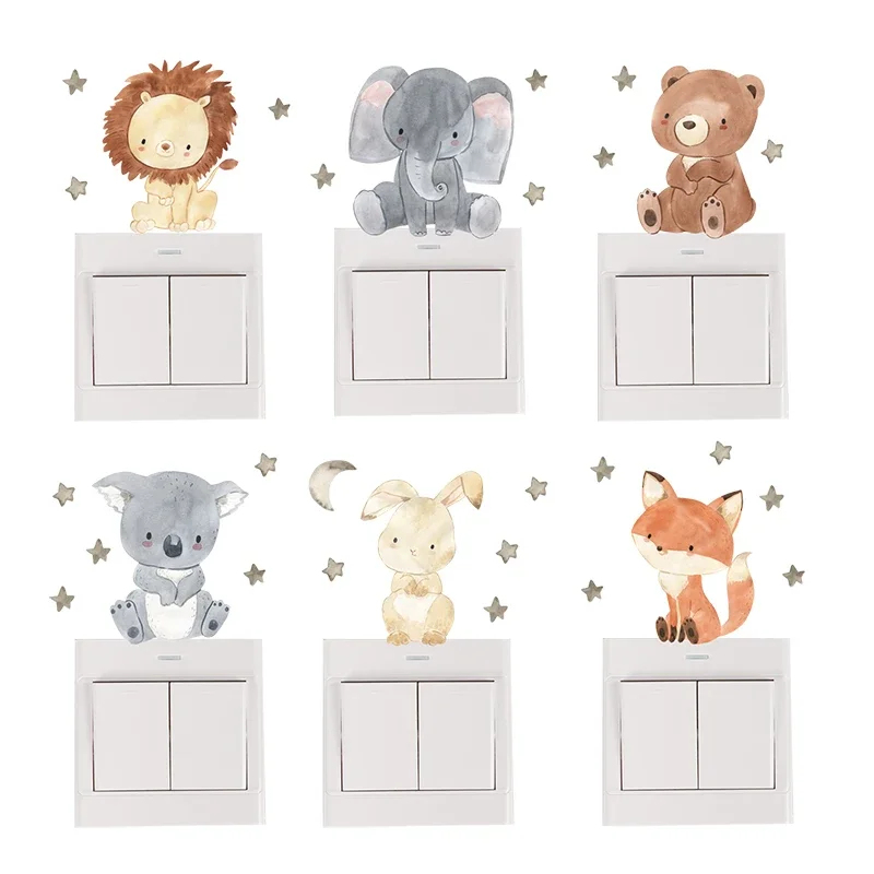 1/2/4/6set Cartoon Animals Wal - огляд і ціна Baby Nursery Decals