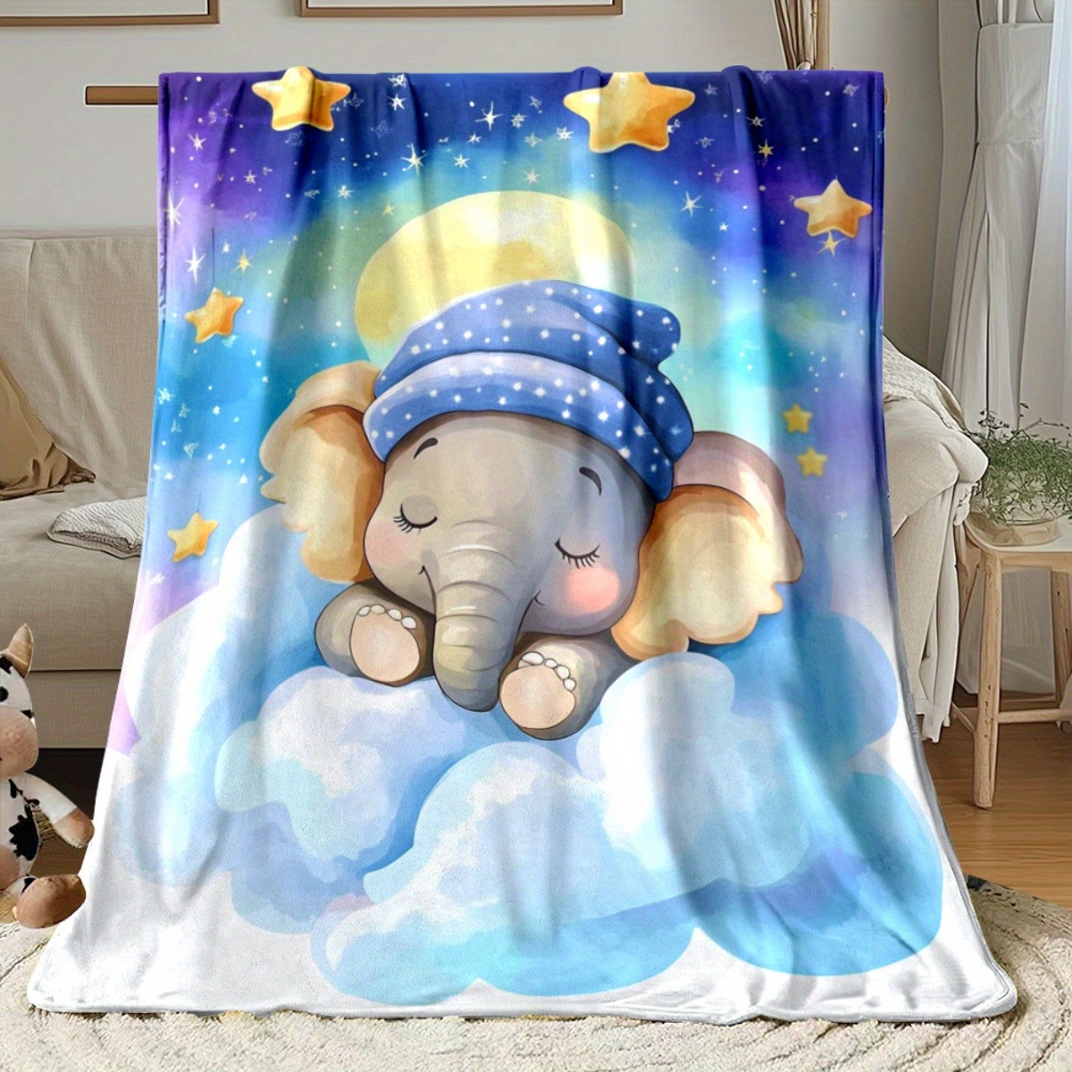 Sleeping Baby Elephant Cloud S - огляд і ціна Baby Nursery Elephant Theme