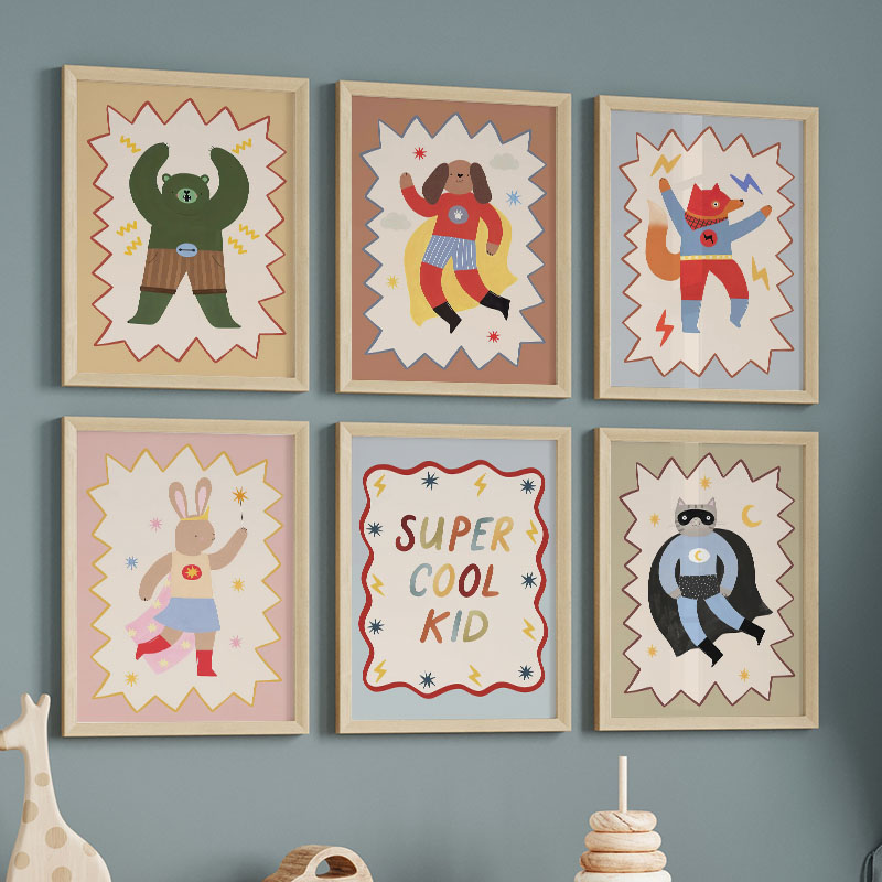 Funny Cartoon Super Cool Kid N - огляд і ціна Baby Nursery Wall Decor